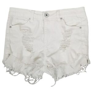 American Original sz 25 distressed white shorts